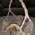 Gorgeous Fruit Embellished Ruffled Brim Wicker Basket - Such a special piece! Gorgeous Fruit Embellished Ruffled Brim Wicker Basket - Such a special piece!