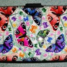 Shell D RFID Secure Armored Wallet - Wings, Multi Color Butterflies - Holds 7 Credit Cards!