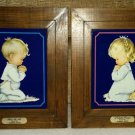 A CHILDS PRAYER & BLESS US ALL BY HUMMELWERKS - Pair of Framed Lithographs by Charlot Byj - 1970's!