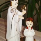 First Holy Communion Ceramic Pope and Girl Religious Figurine from the 1950s - Made in Japan!