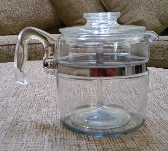 Vintage Pyrex 6 Cup Stove Top Flameware Percolator Coffee Pot Model