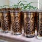 Libbey MCM Prudential Rock of Gibraltar Mid-Century 1965 Black and Gold Highball Glasses - Set of 9!
