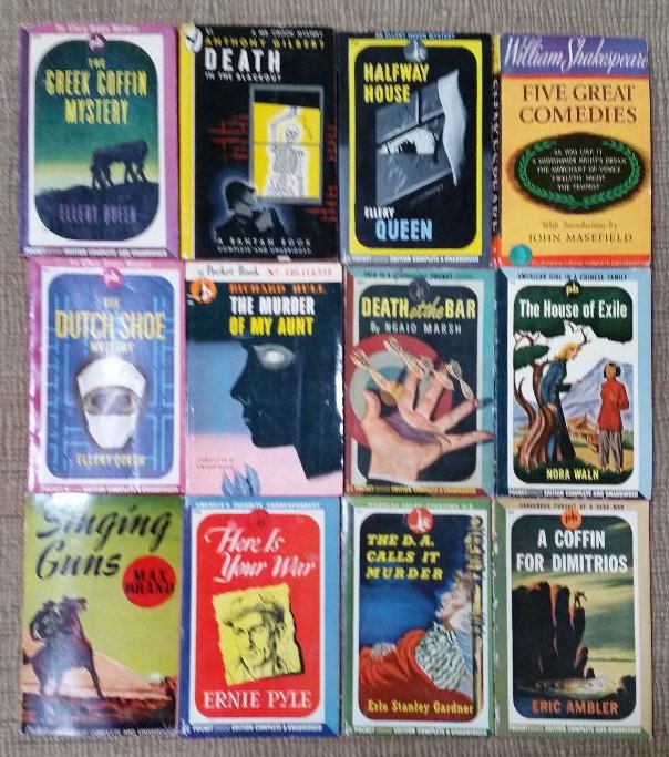 Vintage POCKET BOOK Editions from the 1940's Lot 9 of 12 Titles!