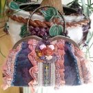 Tapestry Vintage Look Estilo Collection Floral Handbag Purse Clutch - Lace Ruffles Galore!