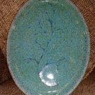 LYN JAMES POTTERY Leaf Embossed Speckled Oval Dish #H694! LYN JAMES POTTERY Leaf Embossed Speckled Oval Dish #H694!