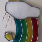 Stained Glass Rainbow Pot Of Gold Suncatcher with Cloud and Sun! Stained Glass Rainbow Pot Of Gold Suncatcher with Cloud and Sun!