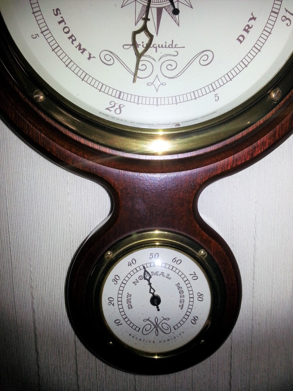 Vintage Airguide Mahogany Banjo Barometer/Thermometer/Hydrometer from
