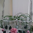 Wire Form & Ceramic 2 Bottle Wine Carrier Tote, Gift Wrap - Pretty Pink Roses! Wire Form & Ceramic 2 Bottle Wine Carrier Tote, Gift Wrap - Pretty Pink Roses!