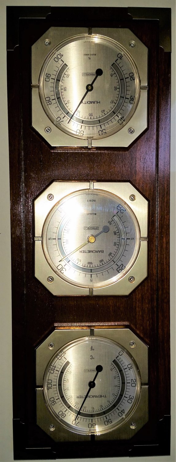 Vintage Springfield Instrument Co.-Humidity Meter,Barometer,Thermometer