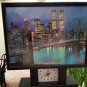 World Trade Center TWIN TOWERS NY CITY Commemorative LED Illuminated 'Twinkling' Picture Clock!