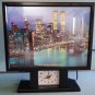 World Trade Center TWIN TOWERS NY CITY Commemorative LED Illuminated 'Twinkling' Picture Clock!