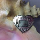 Vintage 'We Love Mom' Sterling Silver Picture Frame Pin Brooch - Stick Figure Drawing!