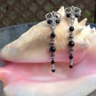 Black with Rhinestone Accents 5" Dangle Clip On Earrings! Black with Rhinestone Accents 5" Dangle Clip On Earrings!