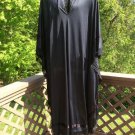 Vintage Intimate Attitudes Black Nylon with Lace Trim Caftan - OSFA - BLACK and SO FULL! Vintage Intimate Attitudes Black Nylon with Lace Trim Caftan - OSFA - BLACK and SO FULL!