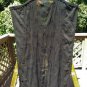 LETARTE Plus Size JET BLACK HANDMADE EMBROIDERED TUNIC, DUSTER, COVER-UP - Sz. L - NEW w/ TAGS!