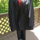 DiMitri Peak Lapel Black Double Breasted Tuxedo - Size 46R - Bonus Vest - LIKE NEW! DiMitri Peak Lapel Black Double Breasted Tuxedo - Size 46R - Bonus Vest - LIKE NEW!