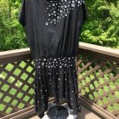 Judith Ann Creations Embellished Cotton Drop Waist Dress Circa 1980s - Plus Size - Very Rare!