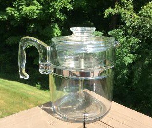 Vintage 9 Cup Stove Top Pyrex Percolator Coffee Maker. 