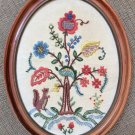 Vintage Hand Made Crewelwork Embroidered Needlepoint Flowers Tree Squirrel from 1963! Vintage Hand Made Crewelwork Embroidered Needlepoint Flowers Tree Squirrel from 1963!