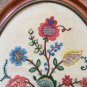 Vintage Hand Made Crewelwork Embroidered Needlepoint Flowers Tree Squirrel from 1963!