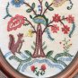 Vintage Hand Made Crewelwork Embroidered Needlepoint Flowers Tree Squirrel from 1963!