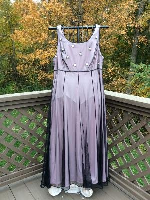 Papell Boutique Dusty Rose Sequin Beaded Rosette Embellished Formal Sleeveless Gown - Size 20W!