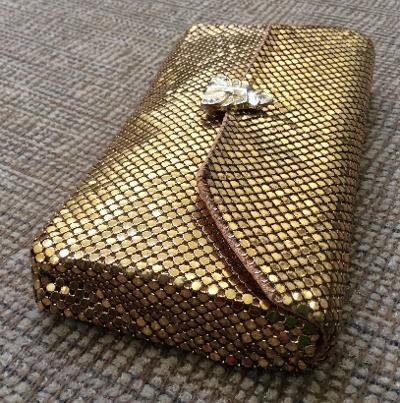 whiting and davis gold clutch