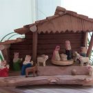 Enesco Hand Carved Wooden Nativity Scene Music Box - O Little Town of Bethlehem - 1982!