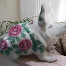 WEMYSS WARE Style Pottery Pig with Cabbage Roses and Bee - 15''Long! WEMYSS WARE Style Pottery Pig with Cabbage Roses and Bee - 15''Long!