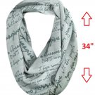 John Lennon “Imagine” Infinity Scarf by Lyric Culture - 30"  x  34" - VERY LARGE - Made in USA!