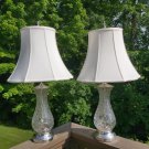 Mid 20th Century French Style Cut Crystal w/ Silverplate Trim Table Lamps - Pair - Berger Harp!