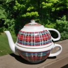 Williams Sonoma Stuart Dress Tartan Plaid Teapot Cup Combo - Made in Japan!
