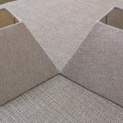 Tan Burlap Fabric Square Lampshades - 4"  x  9"  x  7" UNO Fitter - Set of 2!