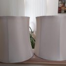 Creme Satin Fabric Drum Lampshades - 8"  x  9½"  x  9" Spider Fitter - Set of 2!