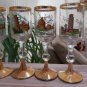 Vtg Pisa Landmarks Gold Leaf Stemmed Crystal Cordial Liqueur Glasses - Set of 6 - Made in Italy!