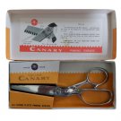 Vintage Yellow Canary Chrome Plated Pinking Shears Quilting Zig Zag Scissors Size 7 - Japan!