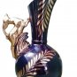 Vintage 1940's Hand-Painted H.Bequet Quaregnon of Belgium Majolica Vase w/ Gazelle Handle on rt #302