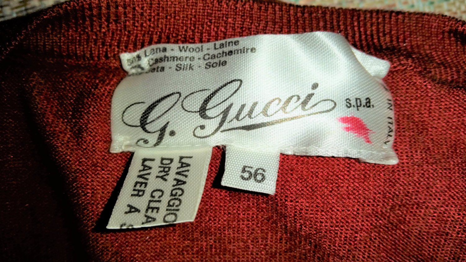 Vintage Men's GUCCI Sweater Vest WOOL, CASHMERE & SILK Size 56 EU