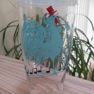 Vtg Rooster Elephant Poodle Giraffe Hand Painted Glass Jar Cocktail Shaker - Dancing Music Party!