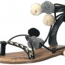 Circus by Sam Edelman Valencia Black Gladiator Pom Pom Ankle Tie Sandals - 8M!