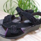 Cobb Hill by New Balance Black Suede Wedge Sandals with 3 Touch-Close Straps - Size 8W! Cobb Hill by New Balance Black Suede Wedge Sandals with 3 Touch-Close Straps - Size 8W!