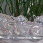 Chadwick Clear Acrylic Condiment Set - 3 Covered 3oz Jars, Paddle Spoons & Tray - 1992!