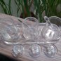 Chadwick Clear Acrylic Condiment Set - 3 Covered 3oz Jars, Paddle Spoons & Tray - 1992!