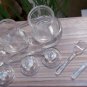Chadwick Clear Acrylic Condiment Set - 3 Covered 3oz Jars, Paddle Spoons & Tray - 1992!