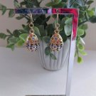 Vintage Jewel Encrusted Easter Egg with Flowers Pierced Earrings!