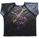 Vintage Ginger Jones of CA Black Pleather Top with Atomic Painted Design 1980's - Size L! Vintage Ginger Jones of CA Black Pleather Top with Atomic Painted Design 1980's - Size L!