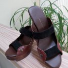 Cynthia Vincent Strappy Slide Wedge Wooden Platform Sandals Shoes - Size 7/7.5 - Made in Italy! Cynthia Vincent Strappy Slide Wedge Wooden Platform Sandals Shoes - Size 7/7.5 - Made in Italy!