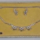 Vintage Sterling Silver Art Deco Snake Chain Necklace & Screw-back Earring Set in original box!