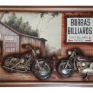 BUBBA'S BILLIARDS 3D Hand-painted Motorcycle-themed Wall Art by R.A.M. Game Room!