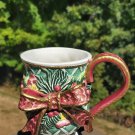 Fitz & Floyd Christmas Wreath with Bow Pedastal Mug!